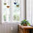 3.2"H Butterfly Kaleidoscope Stained Glass Window Panel Set