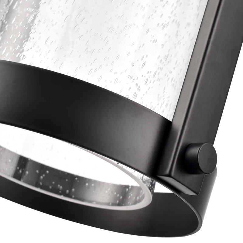 Luxio 8.25" Wide 1-Light Outdoor Hanging Lantern - Powder Coated Black