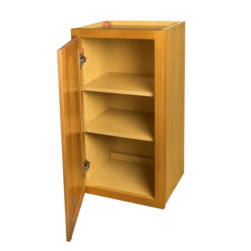 Honey Amber Raised Panel Wall Cabinet, 30" H x 12" W x 12" D