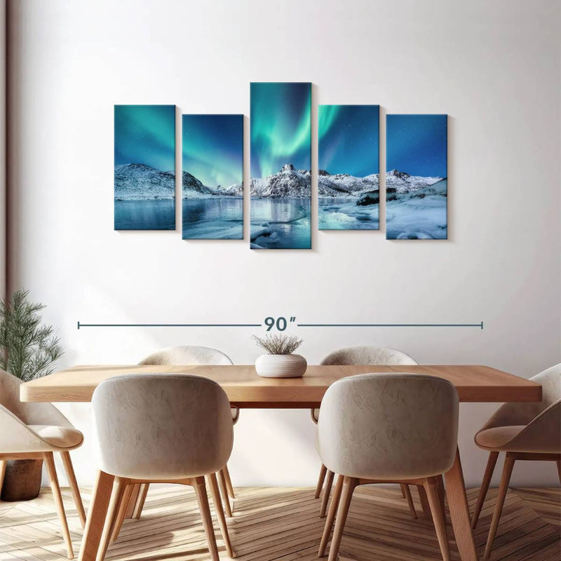 Radiant Northern Lights, reproduction d'art sur toile, H 37 po x l 74 po x P 1,25 po