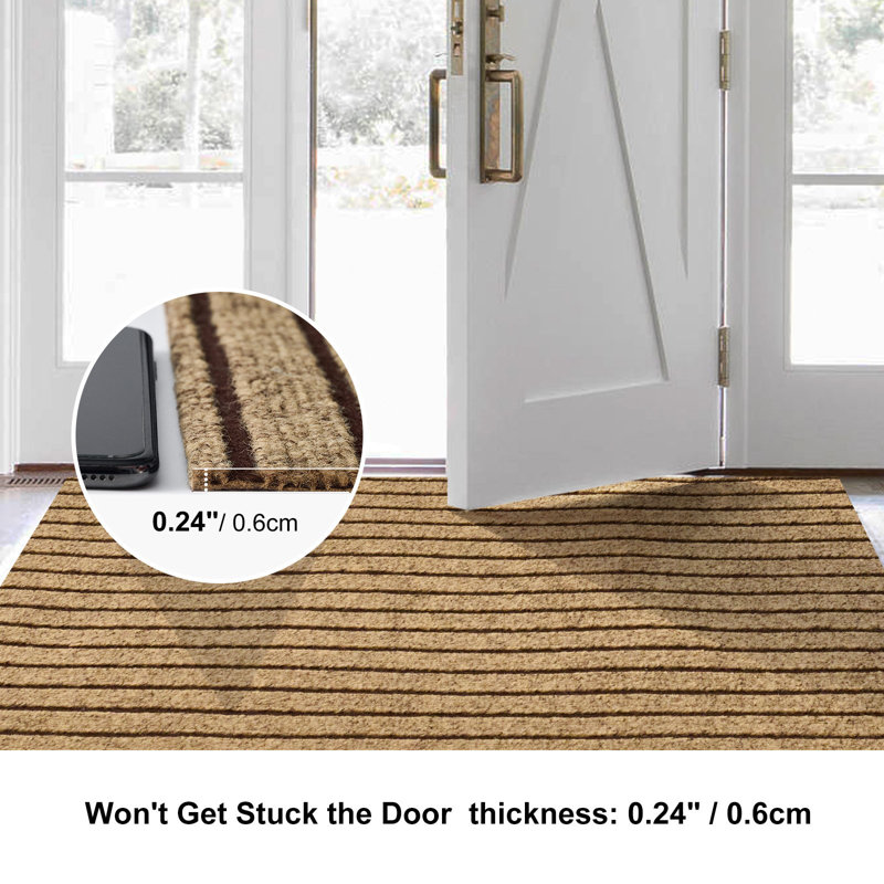 Runner Rug Hallway Non Slip Rubber Back Custom Size As Carpet Doormat Throw Rug Dark Beige, Square 3'