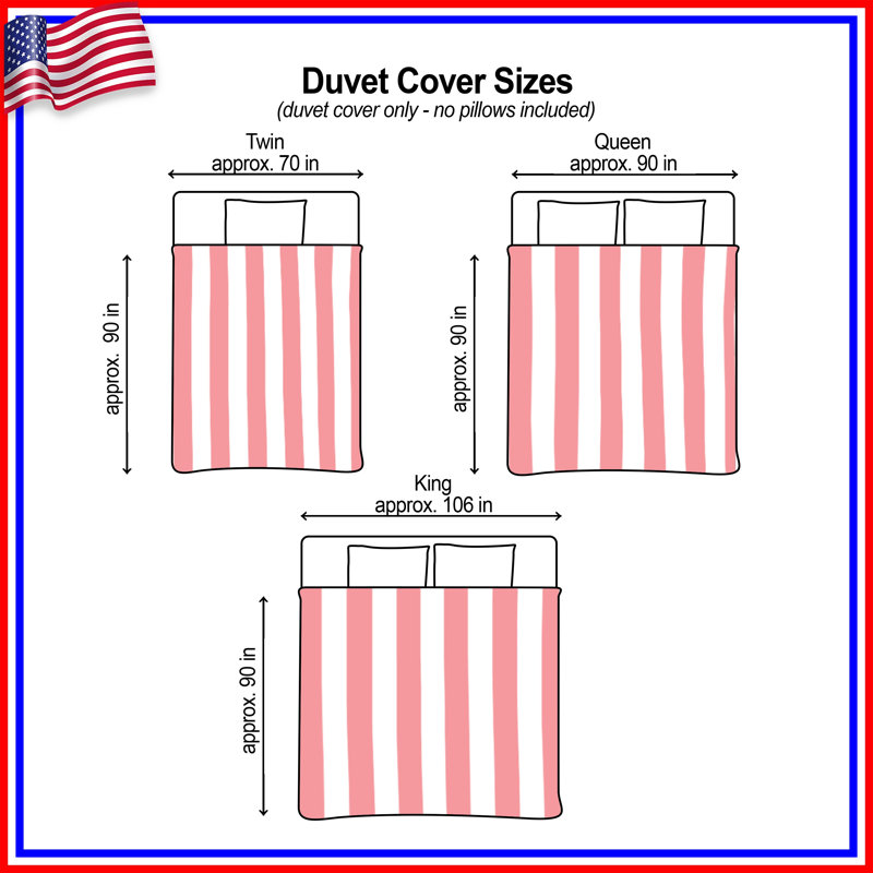 Pink Vertical Stripes Duvet Covers, Grand lit