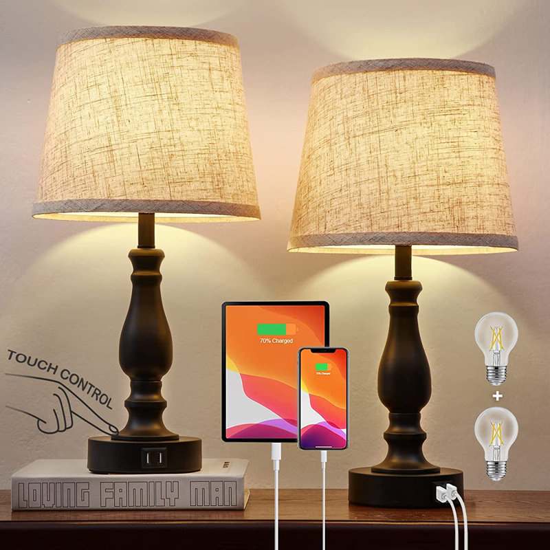 Corrado USB Table Lamp, Black