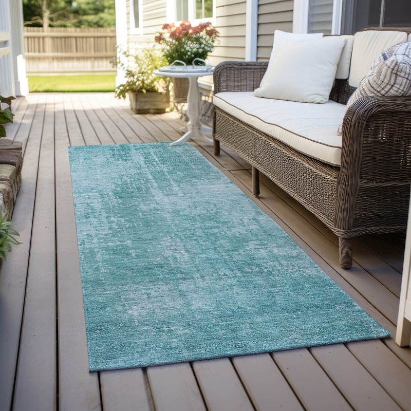 Tapis intérieur / extérieur rectangulaire avec envers antidérapant Lamanna, Tapis de couloir 2 pi 3 po x 7 pi 6 po