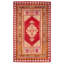 Tapis décoratif rouge/beige en laine de conception unique 3 pi 3 po x 5 pi 4 po Cullus noué à la main