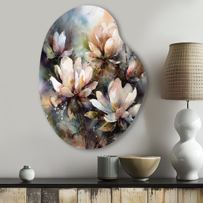 Moten - art mural asymétrique en métal en forme de poire Magnolias
