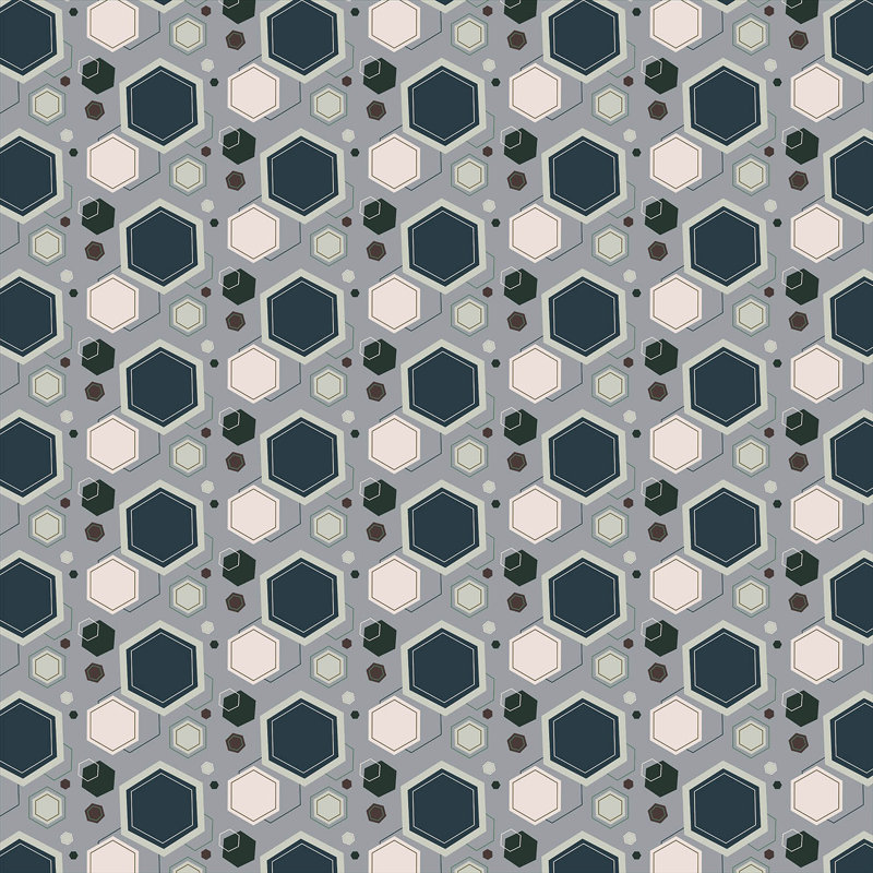 Ensemble de housse de couette DiaNoche par Nika Martinez - Mid Century Hexagons 3