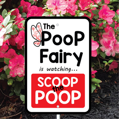 Poop Fairy Scoop the Poop Mini Garden Sign