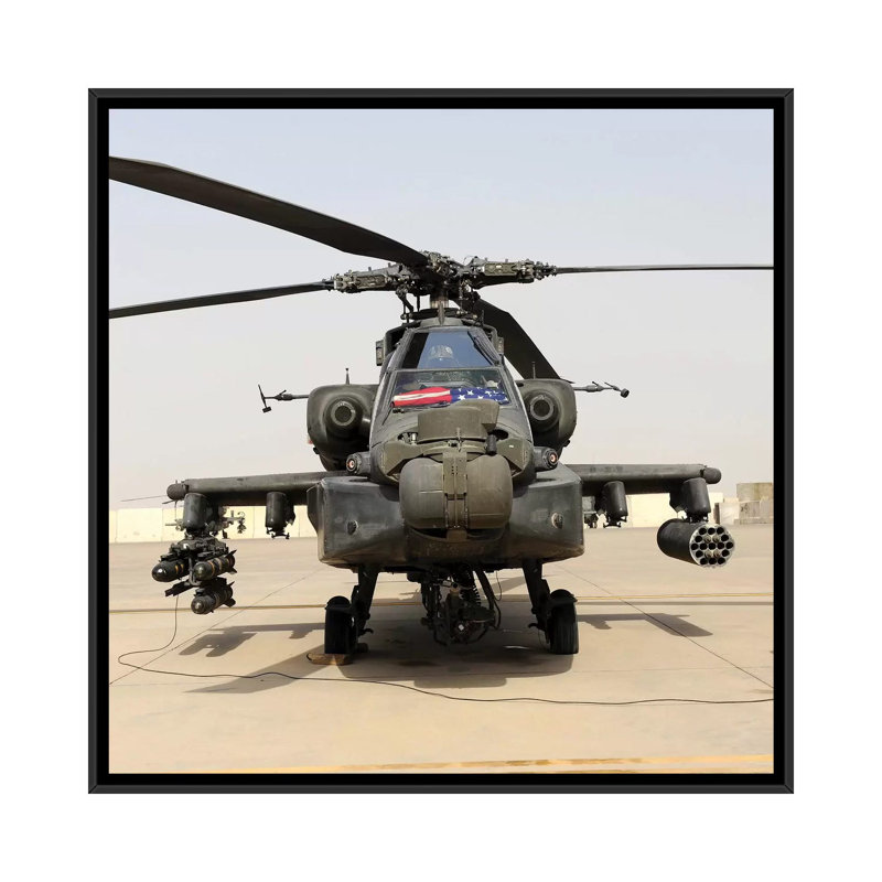 « front view of a ah-64d apache longbow », reproduction de photo sur toile, H 18 po x l 18 po x P 1,5 po, Pas de tapis
