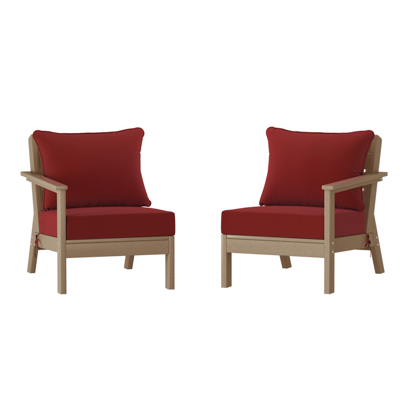Ensemble de sièges profonds avec coussins, Red, Light Brown
