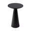 Table d'appoint ronde de style moderne du milieu du siècle, en bois massif, petite taille, avec pied central, 49,5 cm de hauteur-133568953