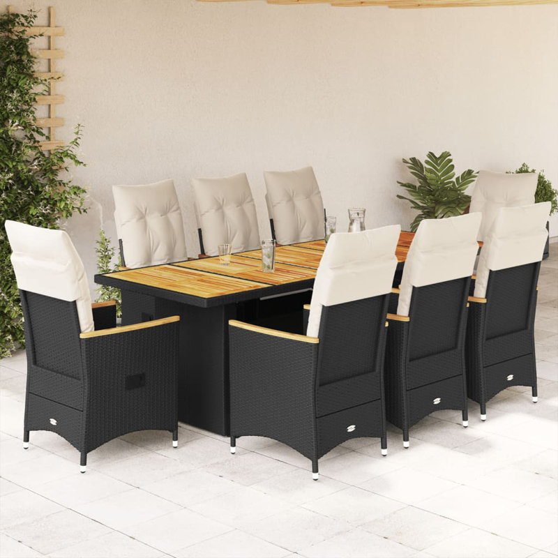 Ensemble de bistro rectangulaire en polyéthylène, 8