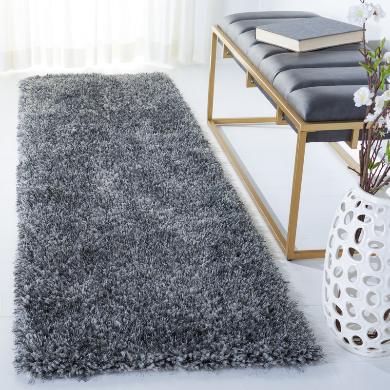 Delane Animal Print Handmade Tufted Gray Area Rug, Runner 2'3" x 8'