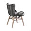 Chaise de patio d'extérieur en bois d'eucalyptus clair et corde gris anthracite