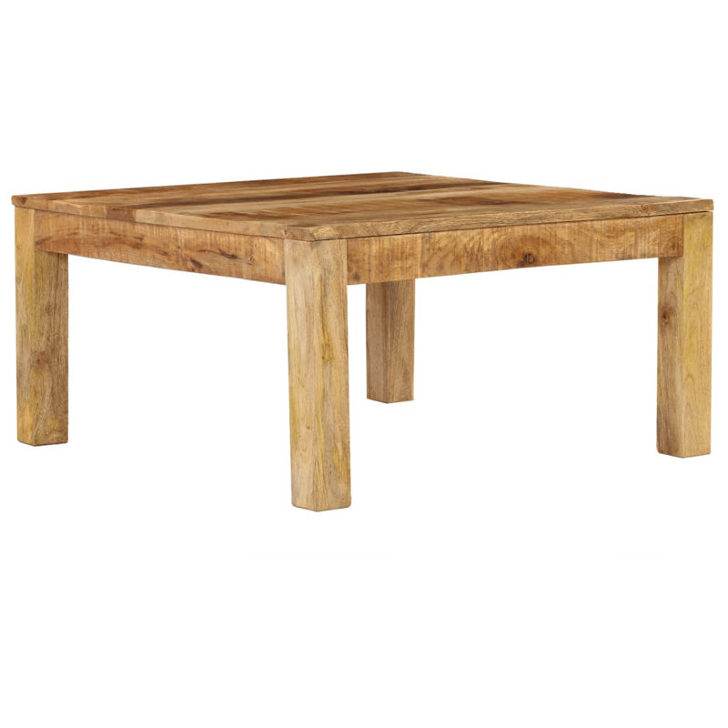Table basse Adree, H 15,7 po x L 31,5 po x l 31,5 po, Brun pâle, Bois de manguier massif