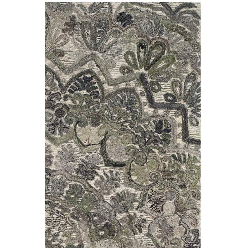 Tapis floral performance touffeté à la main Brantley, Rectangle 10 pi x 14 pi