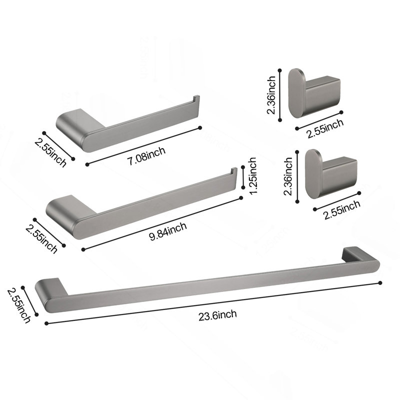 5- Piece Bathroom Hardware Set, Gunmetal