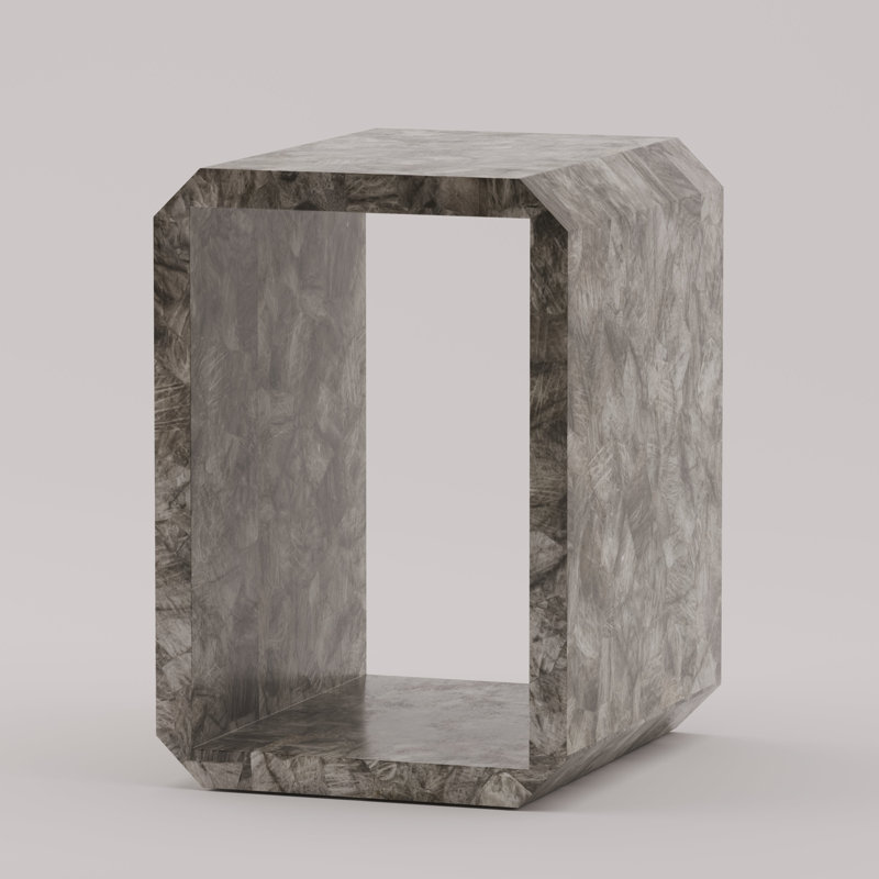 Monogramme End Table, Smoky Quartz