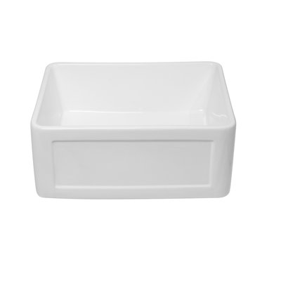 Small Farmhouse Sink - 24 x 18 x 10 inch Kitchen Sink White Apron-Front Ceramic Single Bowl Small Reversible Farm Sink Laundry Room Sink