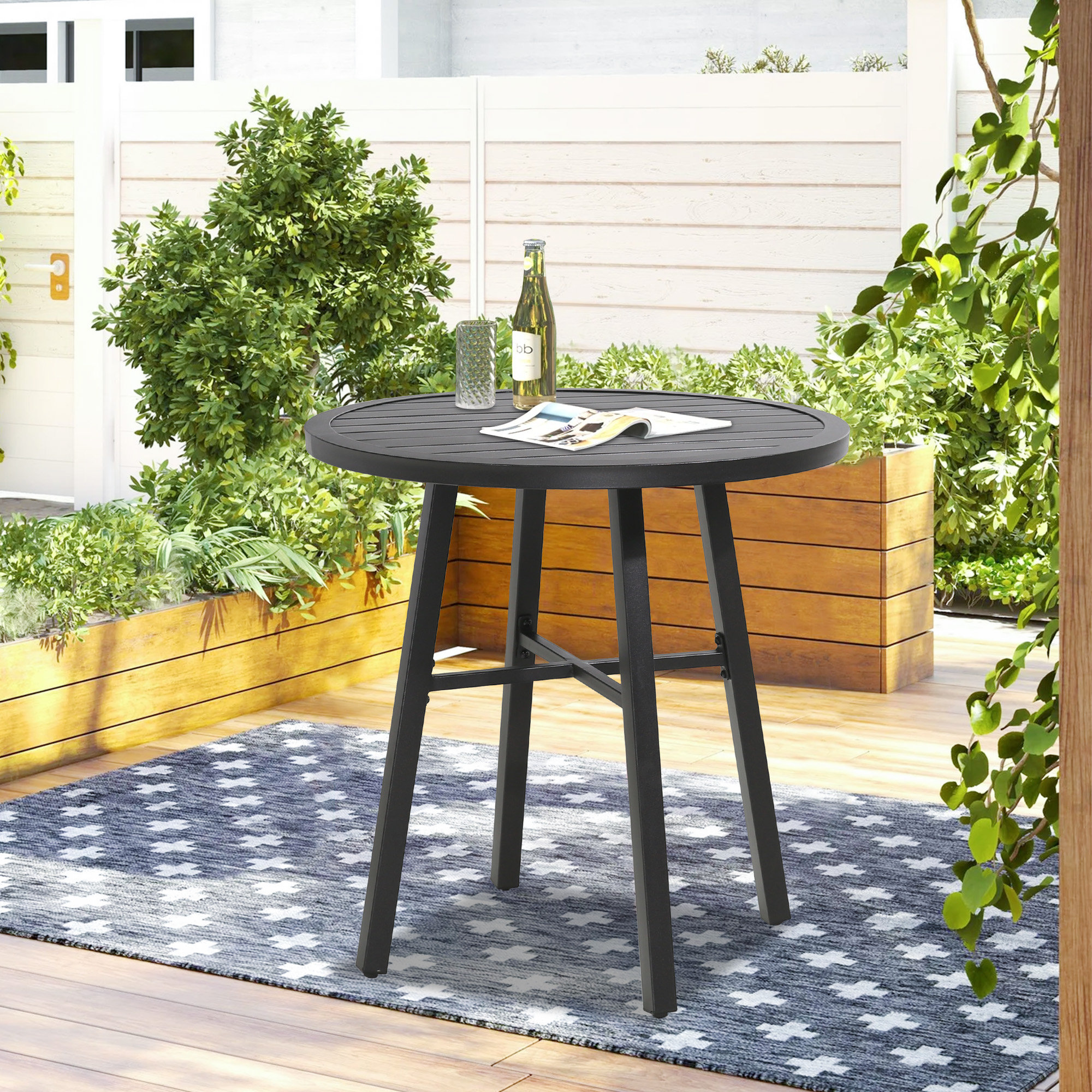 Lark Manor Alphild Outdoor Metal Table Wayfair