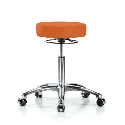 PERCH Chrome 360 Degree Height Adjustable Swivel Stool | Medium Bench Height 20.5-28" by Perch Chairs & Stools