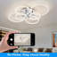Plafonnier moderne à DEL, plafonnier encastré avec télécommande à intensité variable, plafonnier en acrylique à 6 anneaux pour la chambre à coucher, le salon, la cuisine et les lampes de bureau (6 têtes)