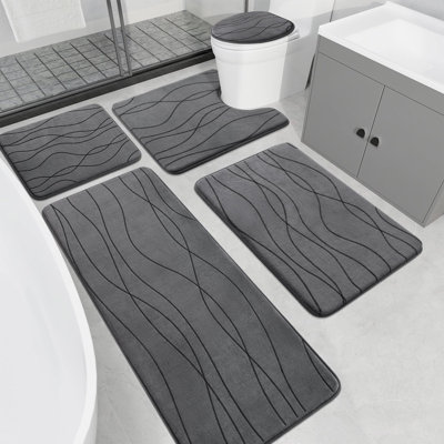 Ensemble de 5 tapis de salle de bain en mousse viscoélastique