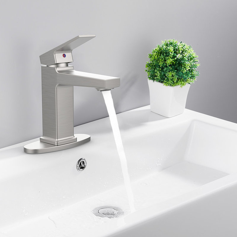 Modern Bathroom Faucet In Brushed Nickel - 1 Hole Deck Mount, Resists Corrosion, Efficient Water Aerator For Energy Saving Style Mount , Corrosion Resistance, Flow