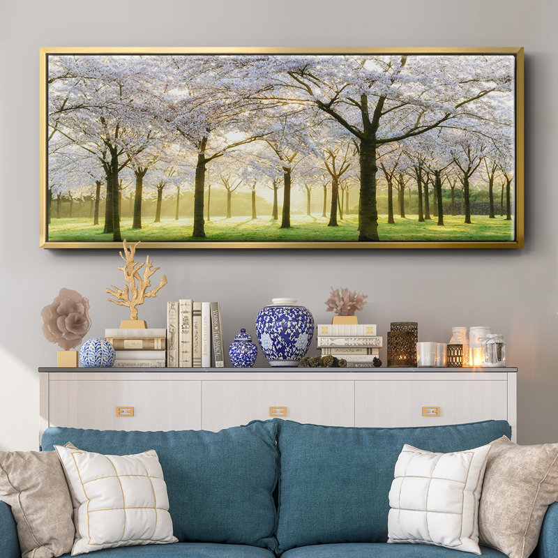 Bridal Trees- Framed Canvas, 24" H x 60" W