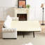 Lit escamotable convertible de 83,8 po - Décoration de salon. Revêtement, structure, matelas confortable, 3 places, canapé-lit beige Fx 21 Elegance., Fabrication pliante,