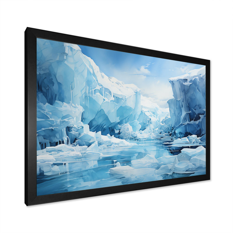 Glaciers translucides Bartola Antartica, Cadre photo noir, H 34 po x l 44 po x P 1,5 po