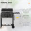 Barbecue au charbon de bois, barbecue de camping et pique-nique extérieur portable. 21,75 po x 16,5 po, surface de cuisson, table d'appoint, tablette de rangement, roulettes, poignée, noir. Thermomètre avant pour cuisinière à chauffage précis