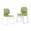 Ensemble de 4 chaises de bureau modernes empilables, vert, en polypropylène, pouvant supporter 180 kg
