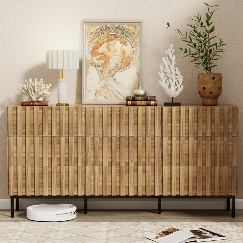 9  Drawer 59.1 " W Double Dresser, Nature