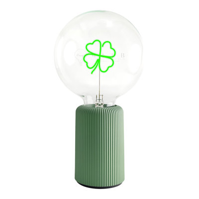 Ampoule CLOVER verte avec base de lampe de table PORTABLE Pop Nomad
