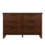 Tiroir de style transitionnel 6 tiroirs 65,38 po Taya Commode brun cerise