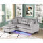 Canapé modulaire réversible en velours gris l 74 po Sorrento-1453980344
