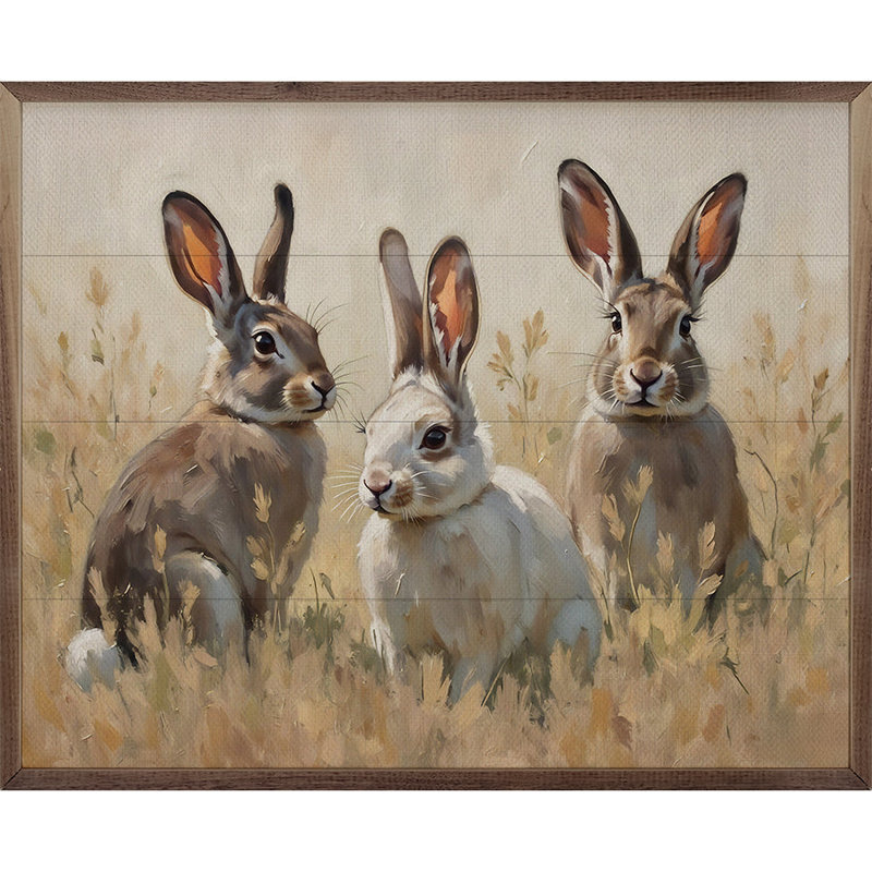 Bunnies In The Grass, H 16 po x l 20 po