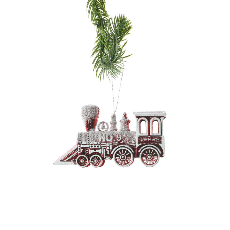 Ornement train rouge (paquet de 4)