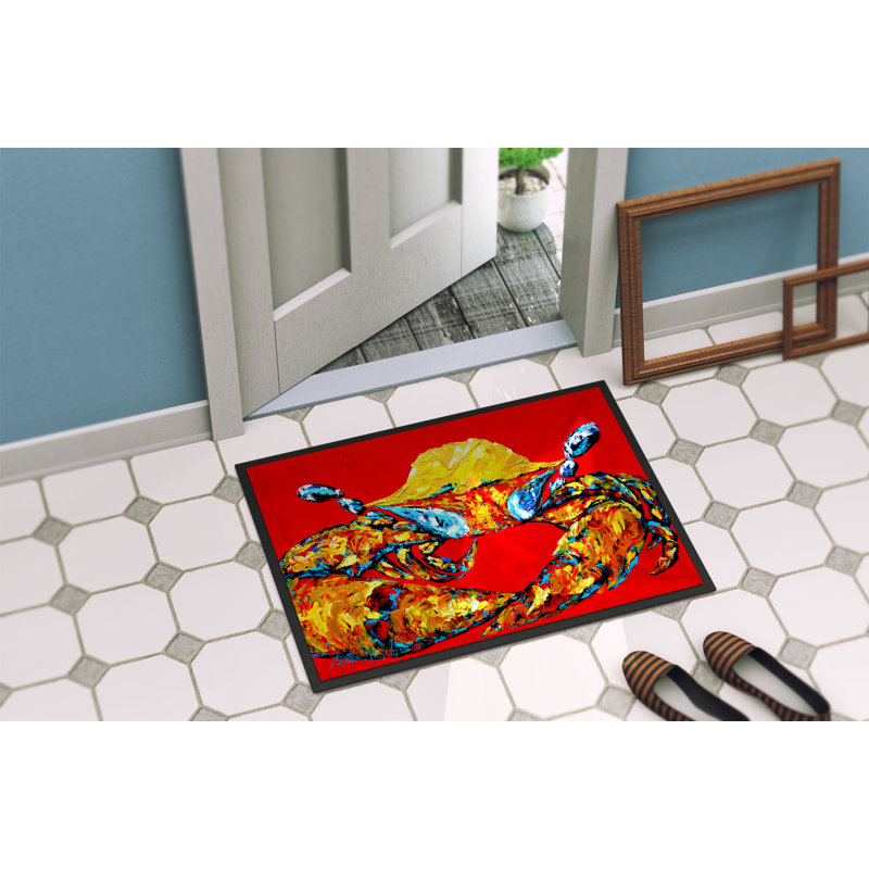 Tapis d'intérieur antidérapant Crab Fat and Sassy, Rectangle 1 pi 6 po x 2 pi 3 po