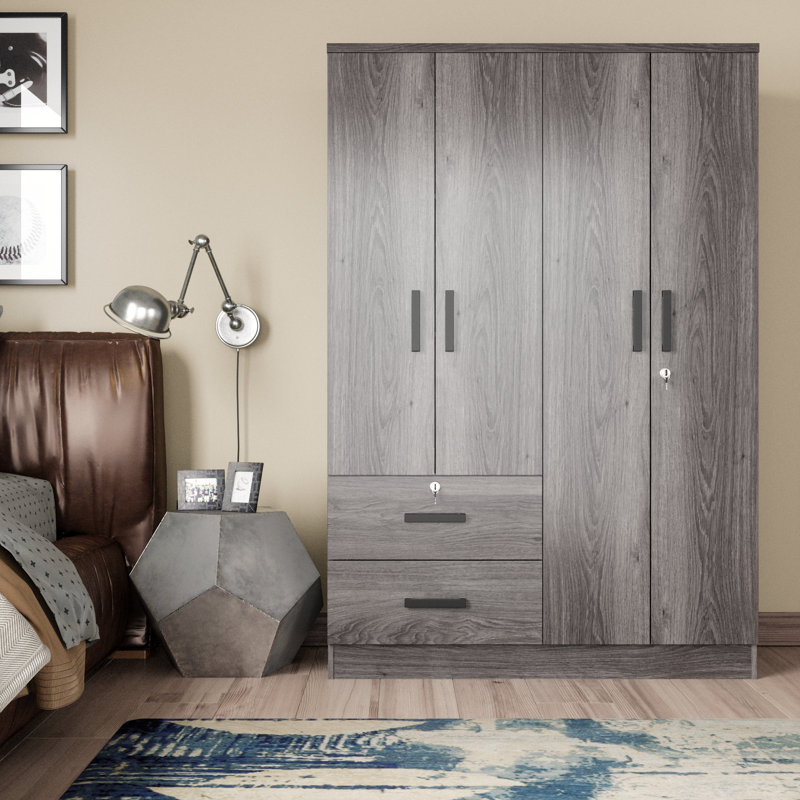 Apollonios Solum 47"Wide Armoire Wardrobe Closet For Hanging With 2 Drawers & Shelves