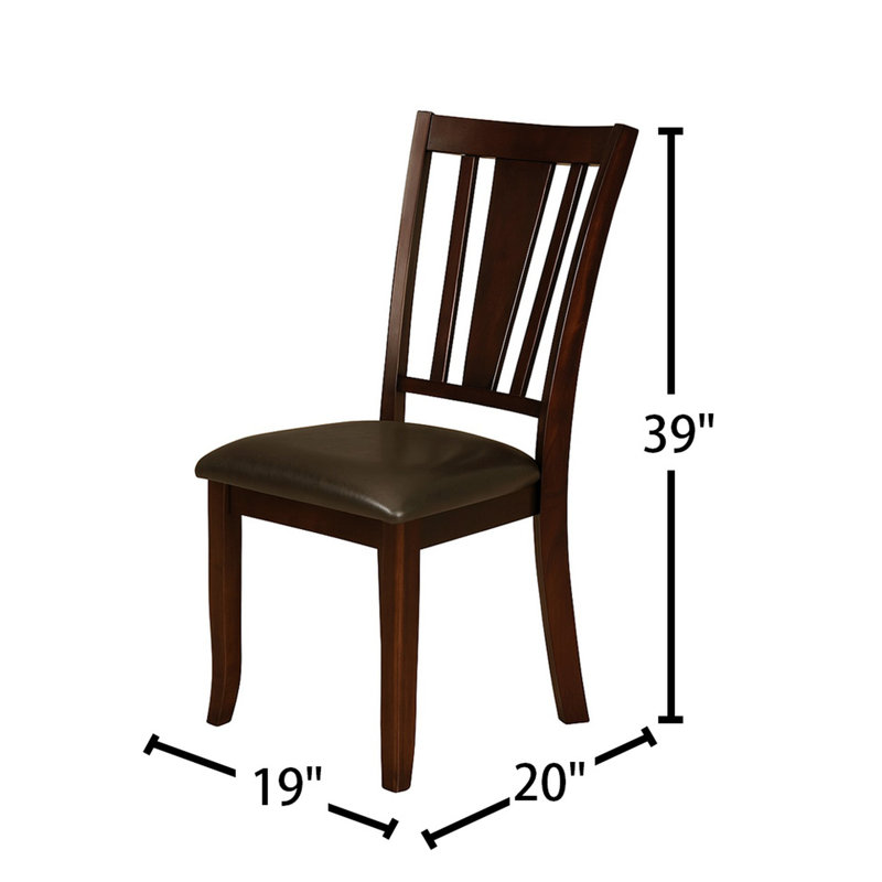 De 2 chaises d'appoint de salle à manger rembourrées, de conception transitionnelle, d'une hauteur de siège de 18,5 po, d'une profondeur de 15,5 po, d'une largeur de 39 po et d'une largeur de 20 po, d'une chaise de salle à manger de 19 po
