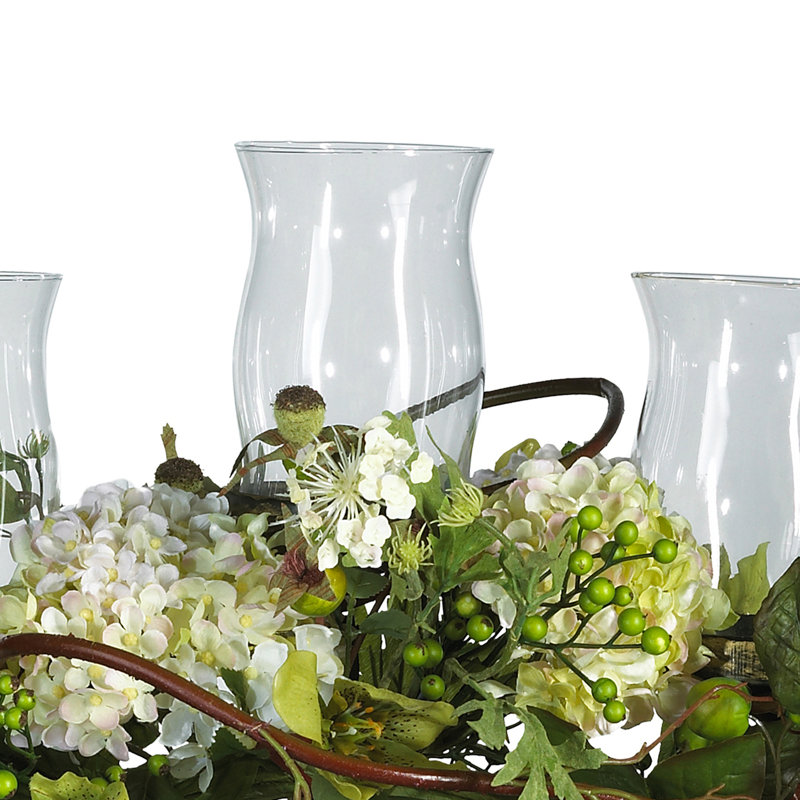  Hydrangea Triple Candelabrum Centerpiece
