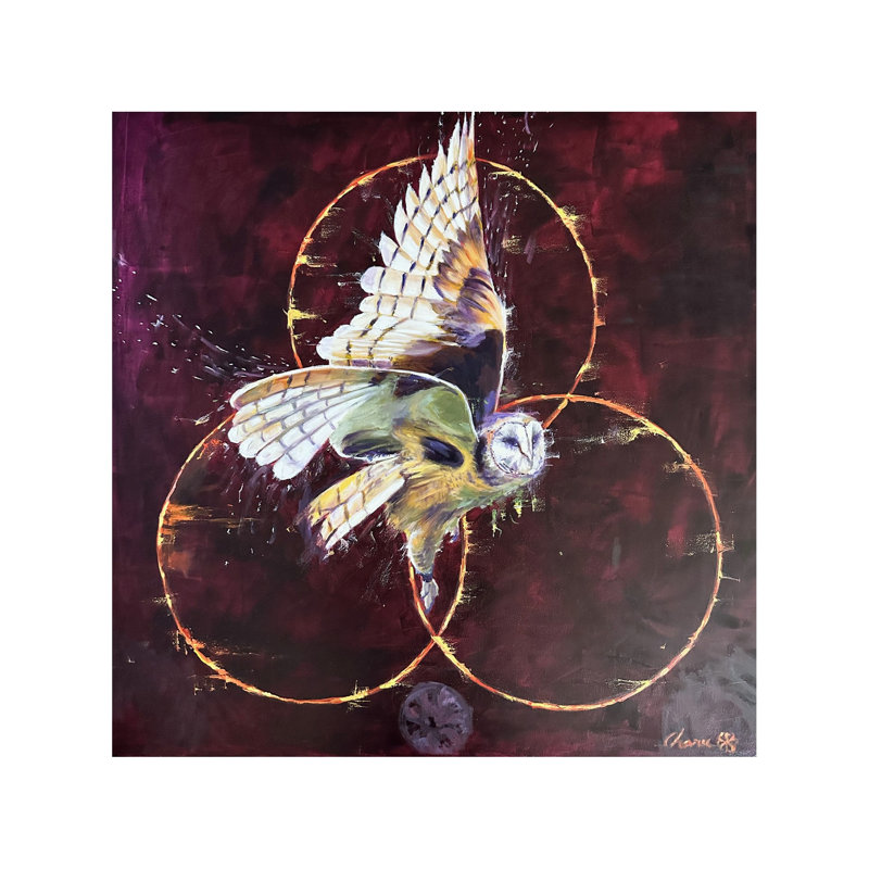 «Magic Magic», peinture à l'huile sur toile par Charulata Sridhar - Art mural mystique surréel pour Boho éclectique