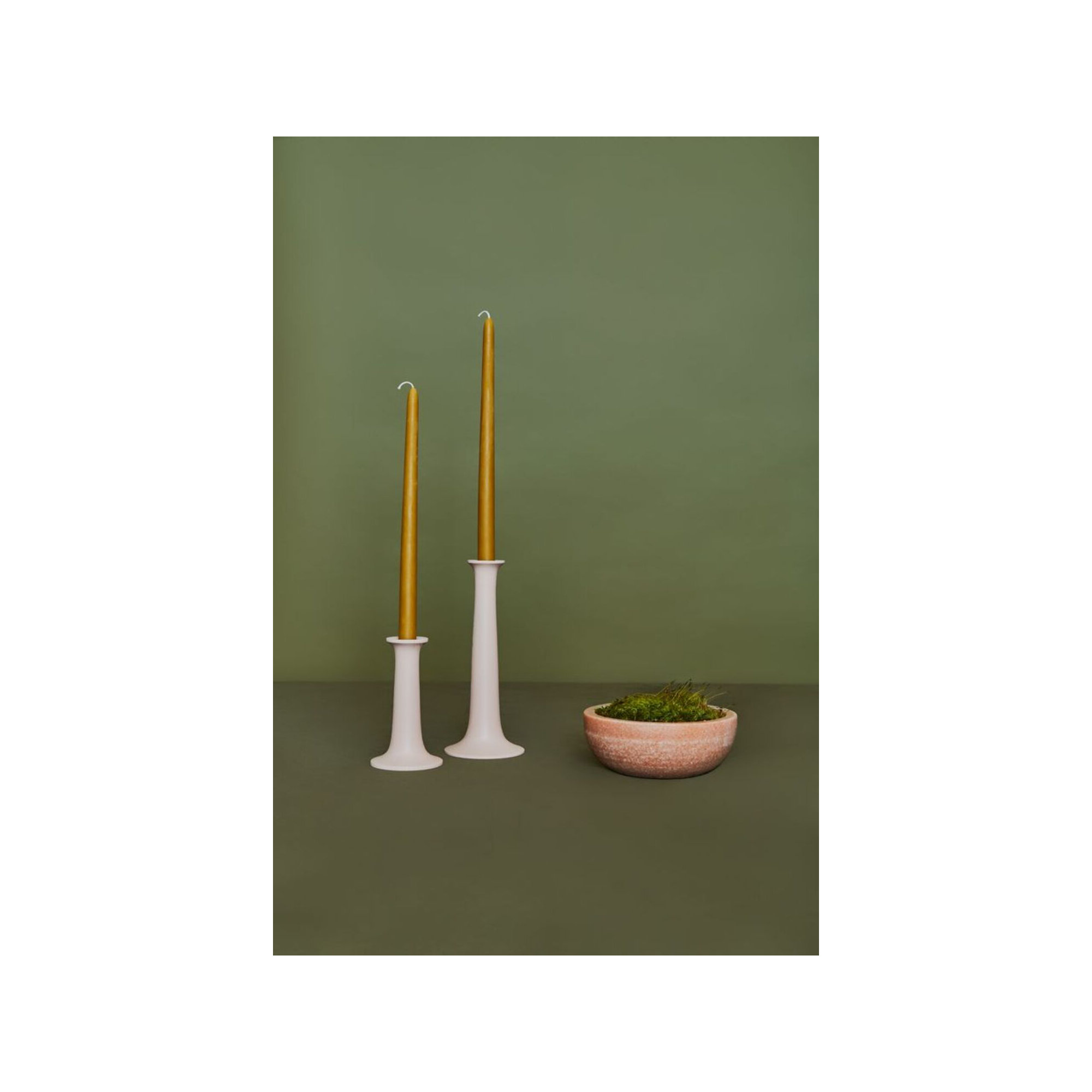 Simple Solid Wood Tabletop Candlestick, 5.5" H x 3.5" W x 3.5" D, Gray