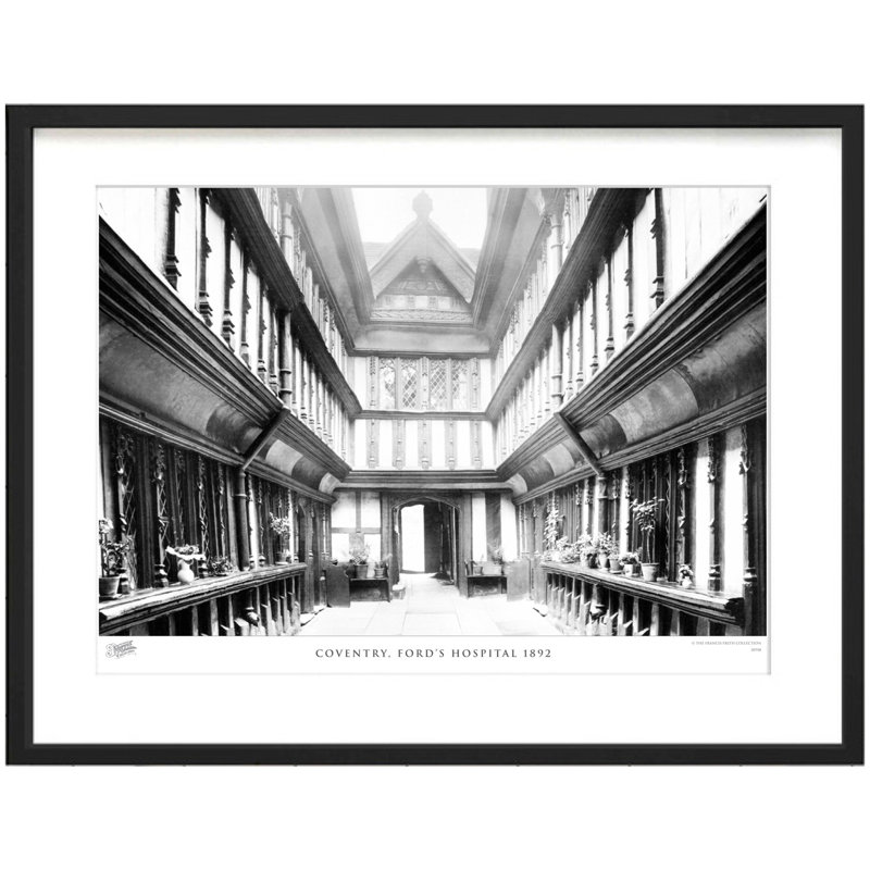 Coventry, Ford's Hospital 1892 - Single Picture Frame Print, 28cm H x 36cm W x 2.3cm D
