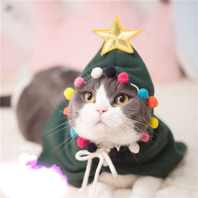 Pet Cats Christmas Cape Christmas Cats Dog Decoration Cape Small Dog Cats Clothes Suitable For Small Pet Christmas Decoration