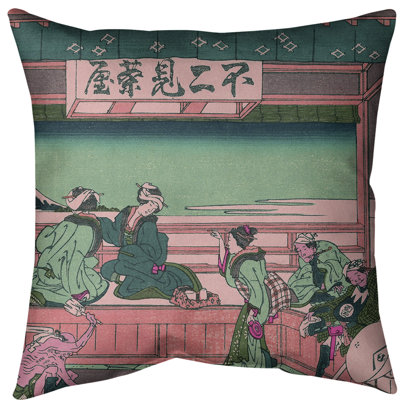 Coussin Katsushika Hokusai Yoshida at Tokaido