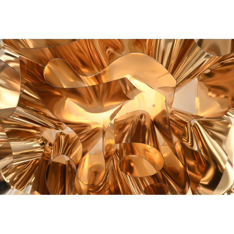 Beamon 1 - Light Metal Chandelier With A Shiny Gold Acrylic Shade