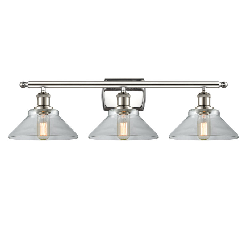 Éclairage pour salle de bain 3 lumières à intensité variable Newton St Loe, Transparent, Ampoule DEL 6 watts Vinage